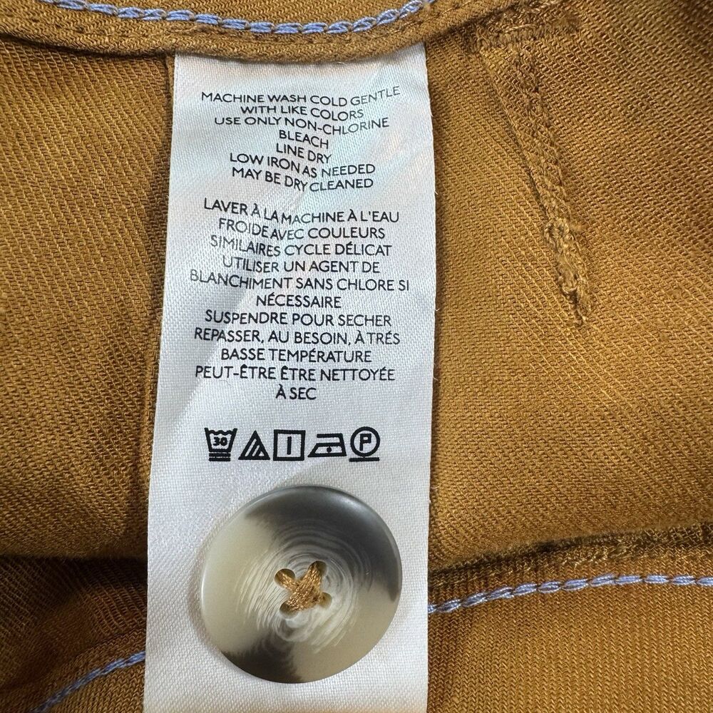 Anthropologie Maeve The Colette Linen Blend Crop Wide-Leg Pants Bronze Women 27 - Picture 7 of 8